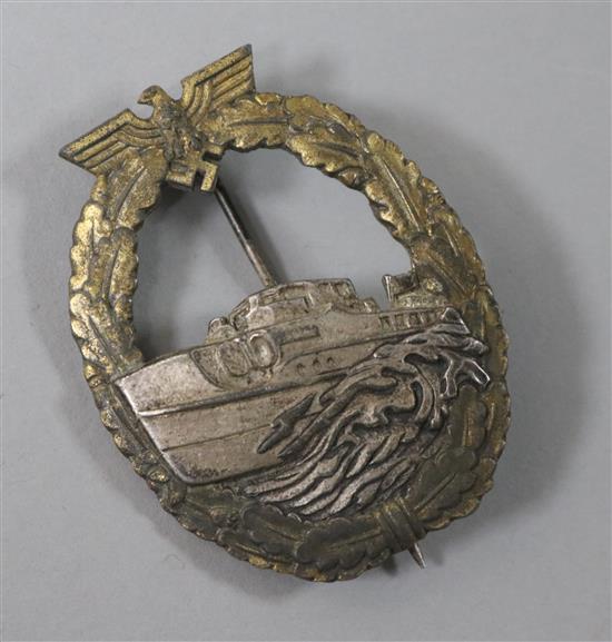 A German PT Boat badge, marked L58